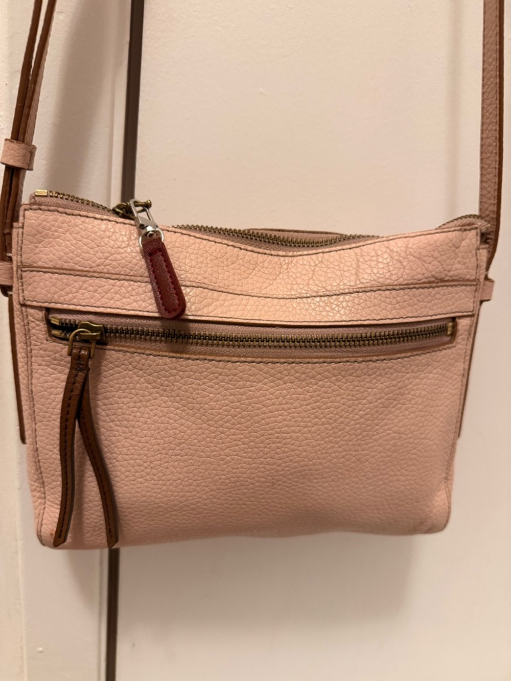 Fossil Pink Leather Crossbody Y2K Vintage Clean Adjustable Strap - Picture 11 of 13